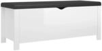 vidaXL Sitzbank mit Stauraum und Kissen Hochglanz-Wei&szlig; 105x40x45cm 326774
