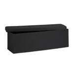 Relaxdays Sitzbank Leinen Schwarz Faltbar 114 cm x 38 cm x 38 cm 9 kg