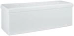 Relaxdays Sitzbank Leinen Wei&szlig; Faltbar 114 cm x 38 cm x 38 cm 9 kg