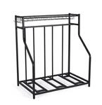 Relaxdays Fahrradst&auml;nder Stahl Schwarz Freistehend Verstellbar mit Korb mit 6 Haken