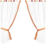 Arsvita Gardinenset mit Schlaufen Skyline Landhausstil 140 cm x 120 cm Orange