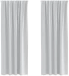 vidaXL Verdunkelungs-Vorh&auml;nge mit Ringen Helles Grau Polyester 4107460