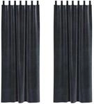 vidaXL Vorh&auml;nge 2 Stk Dunkelgrau 140 x 260 cm Samt 4107237