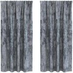 vidaXL Vorh&auml;nge 2 Stk Silbergrau 175 x 140 cm Samt 4107684