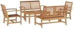 vidaXL Gartensofa-Set 5 Stk Natur Massivholz Teak 3356858