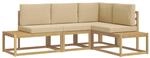 vidaXL Outdoor-Sofagarnitur 3 St&uuml;ck Wei&szlig; und Beige Polyester 3388187
