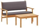 vidaXL Garten-Sofa-Set mit Kissen 2-Tlg Braun Massivholz Akazie 4106583