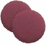 vidaXL Sitzkissen 2 Stk Weinrot &Oslash;30 x 13 cm Stoff 42014086