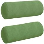 vidaXL Bolsterkissen 2 St&uuml;ck Hellgr&uuml;n &Oslash; 25 x 70 cm Cordstoff 42014331