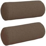 vidaXL Bolsterkissen 2 St&uuml;ck Braun &Oslash; 15 x 40 cm Stoff 42014272