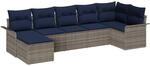 vidaXL Gartensofa-set mit Speicher 7 Stk Hellgrau Poly-Rattan 3354124