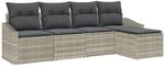 vidaXL Garten-Sofa-Set 5-Tlg Hellgrau Poly Rattan 3346682