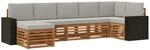 vidaXL Ecksofa Set mit Kissen 7 Stk Natur und Hellgrau 3384632