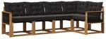 vidaXL Outdoor-Sofagarnitur mit Kissen 5 Stk Natur und Schwarz 3381952