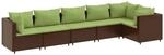 vidaXL 6-tlg Garten-Lounge-Set mit Kissen Braun Poly Rattan Modell 26