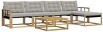 vidaXL Outdoor-Sofagarnitur 6-Tlg Wei&szlig; und Hellgrau 3388617