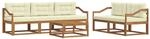 vidaXL Outdoor-Sofagarnitur mit Kissen 6 Stk Natur und Creme 3367208