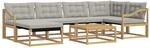 vidaXL Outdoor-Sofagarnitur 7-Tlg Wei&szlig; und Hellgrau 79 x 79 x 37 cm 3388885