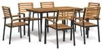 vidaXL 7-Tlg Garten-Essgruppe Massivholz Akazie und Metall 3155415