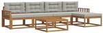 vidaXL Outdoor-Sofagarnitur mit Kissen 6-Tlg Natur und Hellgrau 3367469