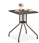 Relaxdays Gartentisch Kunststoff Stahl Braun Holzoptik Pflegeleicht 75 cm x 61 cm x