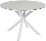 Beliani Runder Tisch MALETTO Taupe 120x120x75