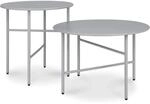 Bomoe Finn Beistelltisch &oslash; 44x46cm + &oslash; 53x36cm Grau 2tlg