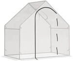 Outsunny Winterfestes Gew&auml;chshaus mit Rollt&uuml;r Wei&szlig; 180 x 100 x 168 cm