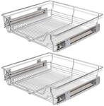 vidaXL Einbauschublade Korbauszug 2 Stk Silbern 600 mm 50481