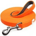 Rudelk&ouml;nig Schleppleine Hund 5 m Orange PVC Beschichtet Freilaufleine