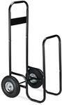 Relaxdays Kaminholzwagen Stahl Schwarz 109 cm x 58 cm x 51 cm mit Plane
