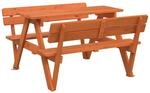 vidaXL Picknicktisch f&uuml;r 4 Kinder mit Schirmloch Massivholz Tanne 4008986