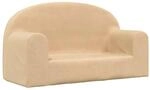 vidaXL Kindersofa 2-Sitzer Creme Weicher Pl&uuml;sch 357013