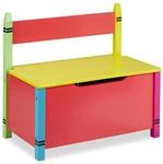 Relaxdays Kindersitzbank MDF Bunt mit Stauraum 54,5 cm x 60 cm x 35 cm 7,8 kg