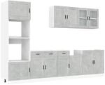 vidaXL 7 Tlg K&uuml;chenschrank-Set Kalmar Betongrau Holzwerkstoff 3314755