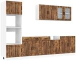 vidaXL 7 Tlg K&uuml;chenschrank-Set Lucca R&auml;uchereiche Holzwerkstoff 3314746