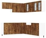 vidaXL 11 Tlg K&uuml;chenschrank-Set Lucca R&auml;uchereiche Holzwerkstoff 3314926