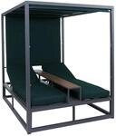 MCW Alu Lounge-Gartenliege P81 10cm-Polster 220g/m&sup2; 196x165x196cm Dunkelgrau Polster