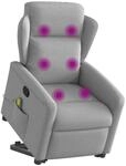 vidaXL Massagesessel mit Aufstehhilfe Wolkengrau Stoff 3303153