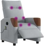 vidaXL Massagesessel Elektrisch Hellgrau Stoff 3323998