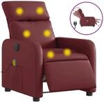 vidaXL Massagesessel Elektrisch Wei&szlig;rot Kunstleder Modell 10