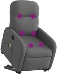 vidaXL Massagesessel mit Aufstehhilfe Dunkelgrau Stoff 3302983