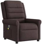vidaXL Massagesessel Dunkelbraun Stoff 4015651