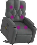 vidaXL Massagesessel mit Aufstehhilfe Dunkelgrau Samt Modell 12
