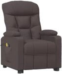 vidaXL Massagesessel Elektrisch Dunkelbraun Stoff 3098832