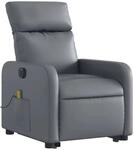 vidaXL Massagesessel mit Aufstehhilfe Elektrisch Grau Kunstleder Modell 12