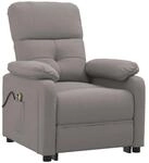 vidaXL Massagesessel Elektrisch Taupe Stoff 3073820