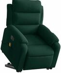 vidaXL Massagesessel mit Aufstehhilfe Elektrisch Dunkelgr&uuml;n Samt 3205127