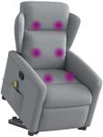 vidaXL Massagesessel mit Aufstehhilfe Hellgrau Stoff 3303144
