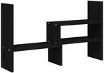 vidaXL Monitorst&auml;nder Schwarz 39-72x17x43 cm Massivholz Kiefer 814013